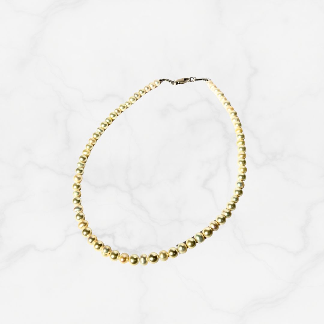 【単品売り】L.U.K.A118磁気ネックレス：淡水パール約6mm(約45㎝)【※注意事項あり】