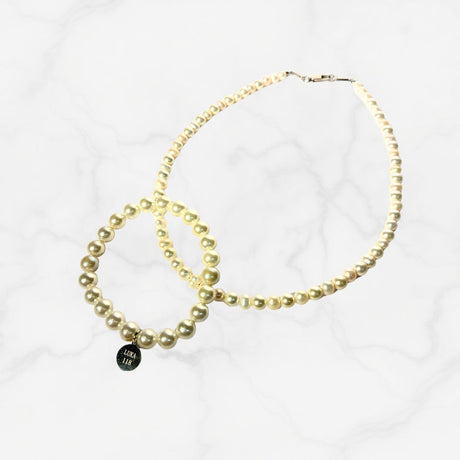 【単品売り】L.U.K.A118磁気アームレット：淡水パール約8mm【※注意事項あり】