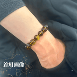 【高品質】ブラックファントムイエロークォーツ ブレスレット【ヒカルファントム】14mm