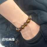 【高品質】ブラックファントムイエロークォーツ ブレスレット【ヒカルファントム】15mm