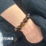 【高品質】ブラックファントムイエロークォーツ ブレスレット【ヒカルファントム】17mm