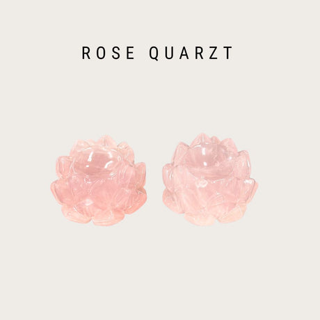 【単品】蓮の花カットローズクォーツ（約70g）高さ約3cm × 横幅4.5cm