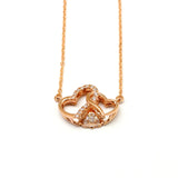 【Diamond Series】ダブルオープンハートネックレス【K10 ダイヤモンド】