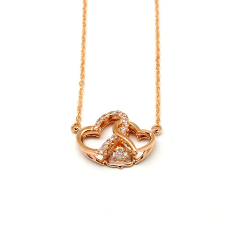 【Diamond Series】ダブルオープンハートネックレス【K10 ダイヤモンド】