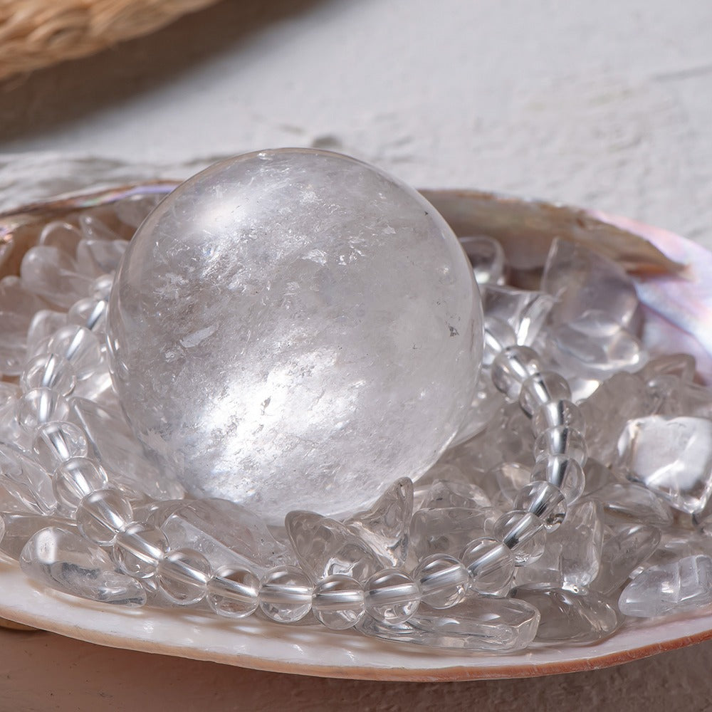 クォーツ 天然石 水晶　40mm天然水晶球スフィア＊球＊水晶天然石パワーストーン 天然水晶40mmスフィア - ストーンマーケットオンラインショップ