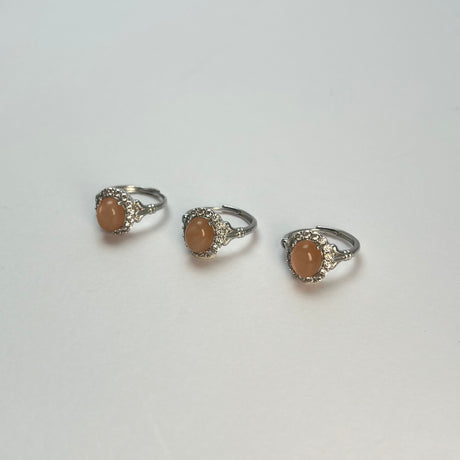 オレンジムーンストーンリング【フリーサイズ】