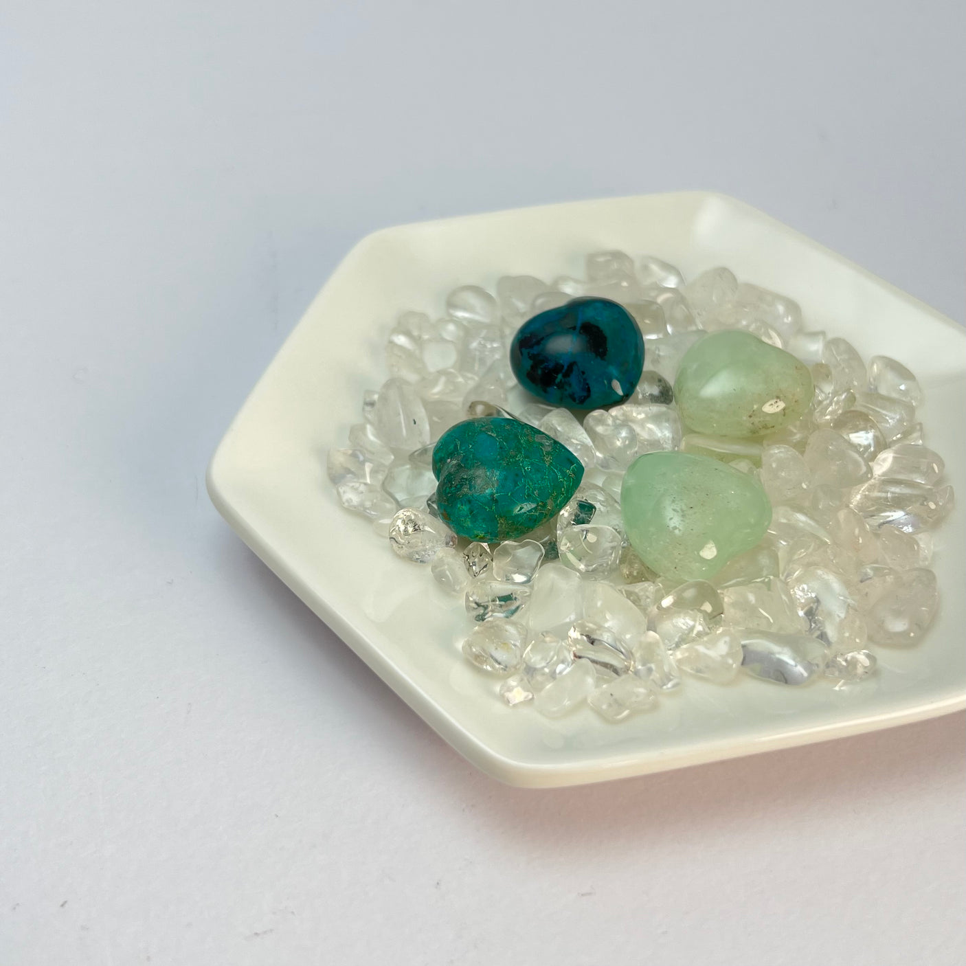 ハートタンブル:ぶどう石(プレナイト)【単品】【ランダム】約20mm×19mm/6g