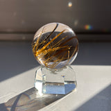 【ヒカルチル】ゴールドルチルスフィア 31mm（※ガラス台座付）