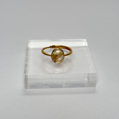 【ヒカルチル】ルチルリング※フリーサイズ(ゴールド）