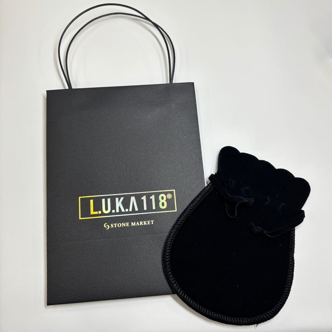 【単品売り】L.U.K.A118磁気ペンダントチョーカー：ルチル約6㎜・ブラックスピネル約2.5‐3.5㎜(約45㎝)【※注意事項あり】