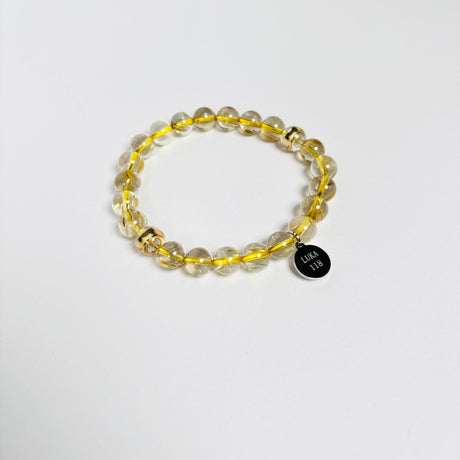 【単品売り】L.U.K.A118磁気アームレット：ルチルクォーツ約8mm【※注意事項あり】