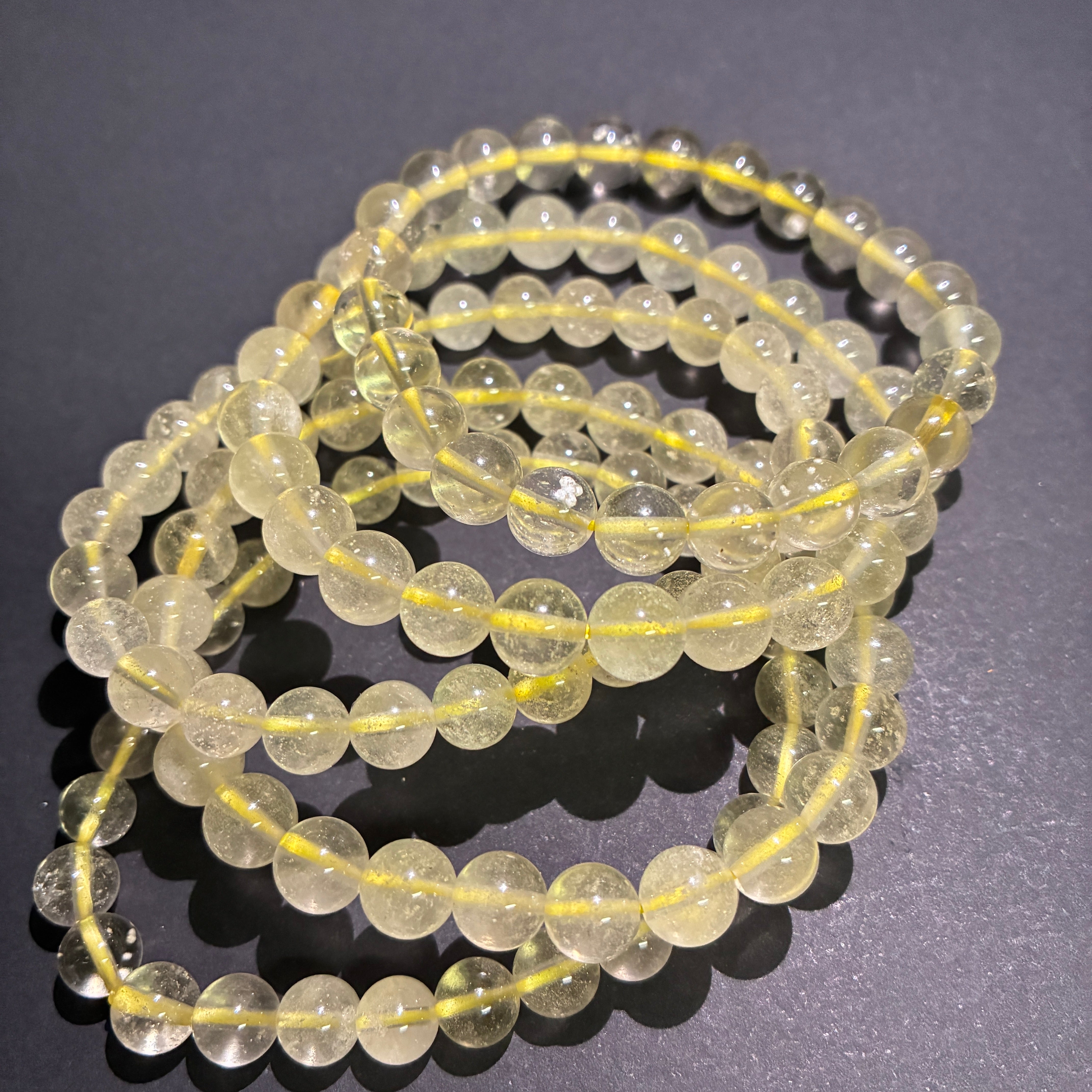 リビアングラス - ブレスレット7mm - 希少インパクトガラス