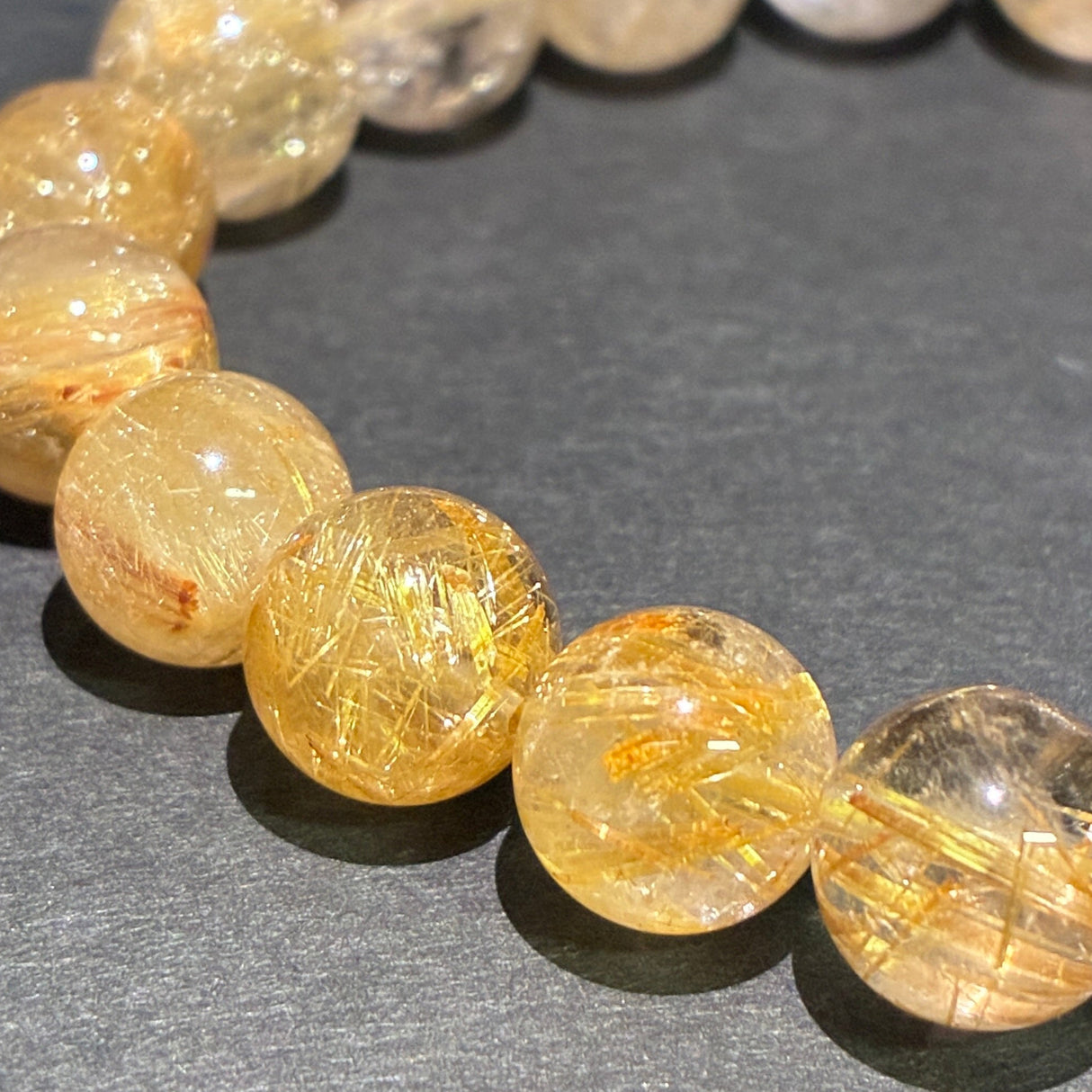 【ヒカルチル】【高品質】【開運】ルチルクォーツ 10mm ブレスレット