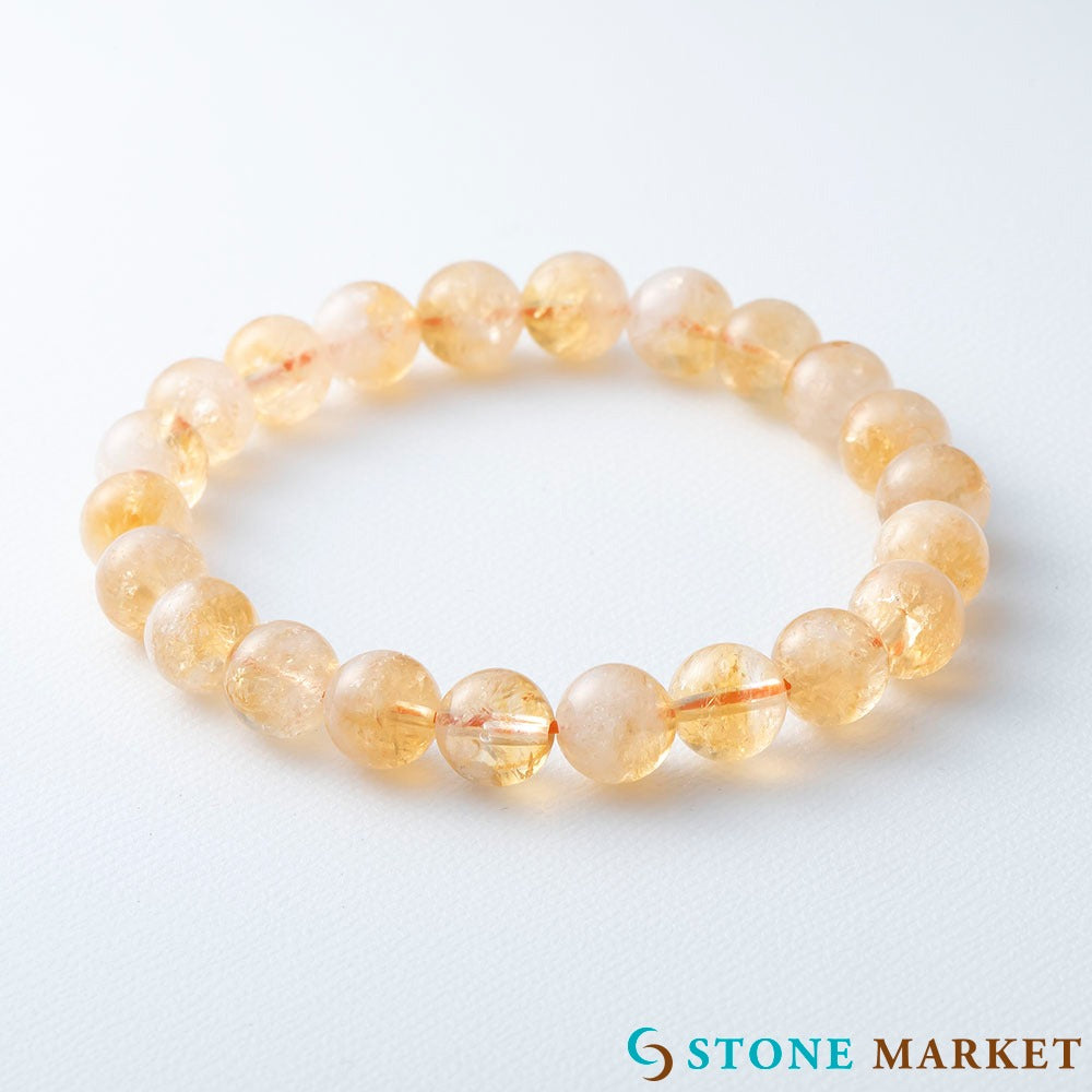 【シトリン】お買得 天然石オンリー ブレスレット（8mm）