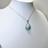 レースデザイン ラリマーストーン ネックレストップ【ネックレス トップ単品】