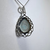 レースデザイン ラリマーストーン ネックレストップ【ネックレス トップ単品】