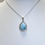 レースデザイン ラリマーストーン ネックレストップ【ネックレス トップ単品】