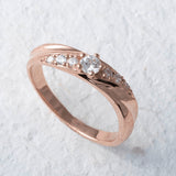 【Twinkle Dream Star premium】ラインデザイン シルバー925リング（ピンクゴールドカラー）