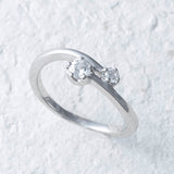 【Twinkle Dream Star premium】ダブルストーンクロスリング シルバー925リング