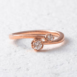 【Twinkle Dream Star premium】ダブルストーンクロスリング シルバー925リング