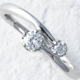 【Twinkle Dream Star premium】ダブルストーンクロスリング シルバー925リング