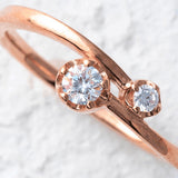 【Twinkle Dream Star premium】ダブルストーンクロスリング シルバー925リング