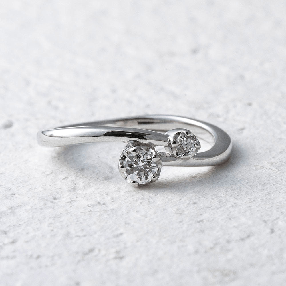 【Twinkle Dream Star premium】ダブルストーンクロスリング シルバー925リング