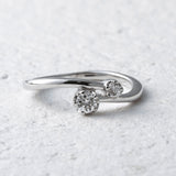 【Twinkle Dream Star premium】ダブルストーンクロスリング シルバー925リング