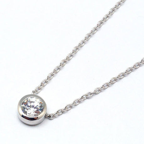 【Twinkle Dream Star premium】両づりベゼルセッティングシルバーネックレス