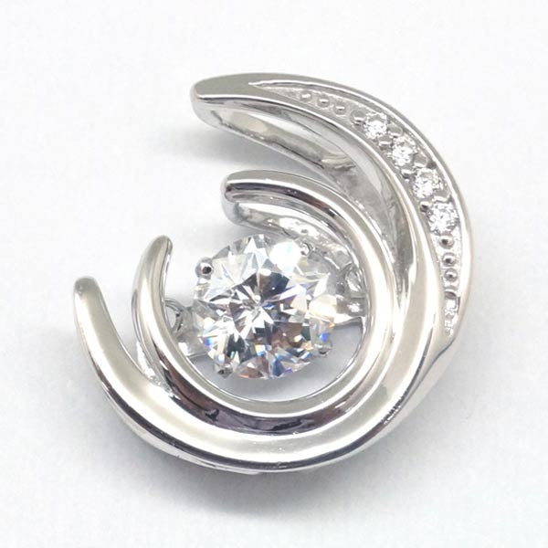 【Twinkle Dream Star premium】ムーン型シルバーネックレス トップ単品