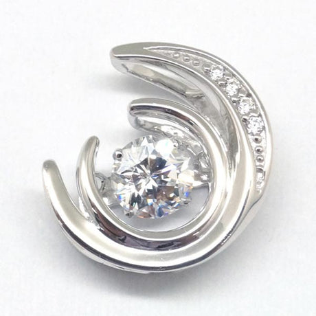 【Twinkle Dream Star premium】ムーン型シルバーネックレス トップ単品