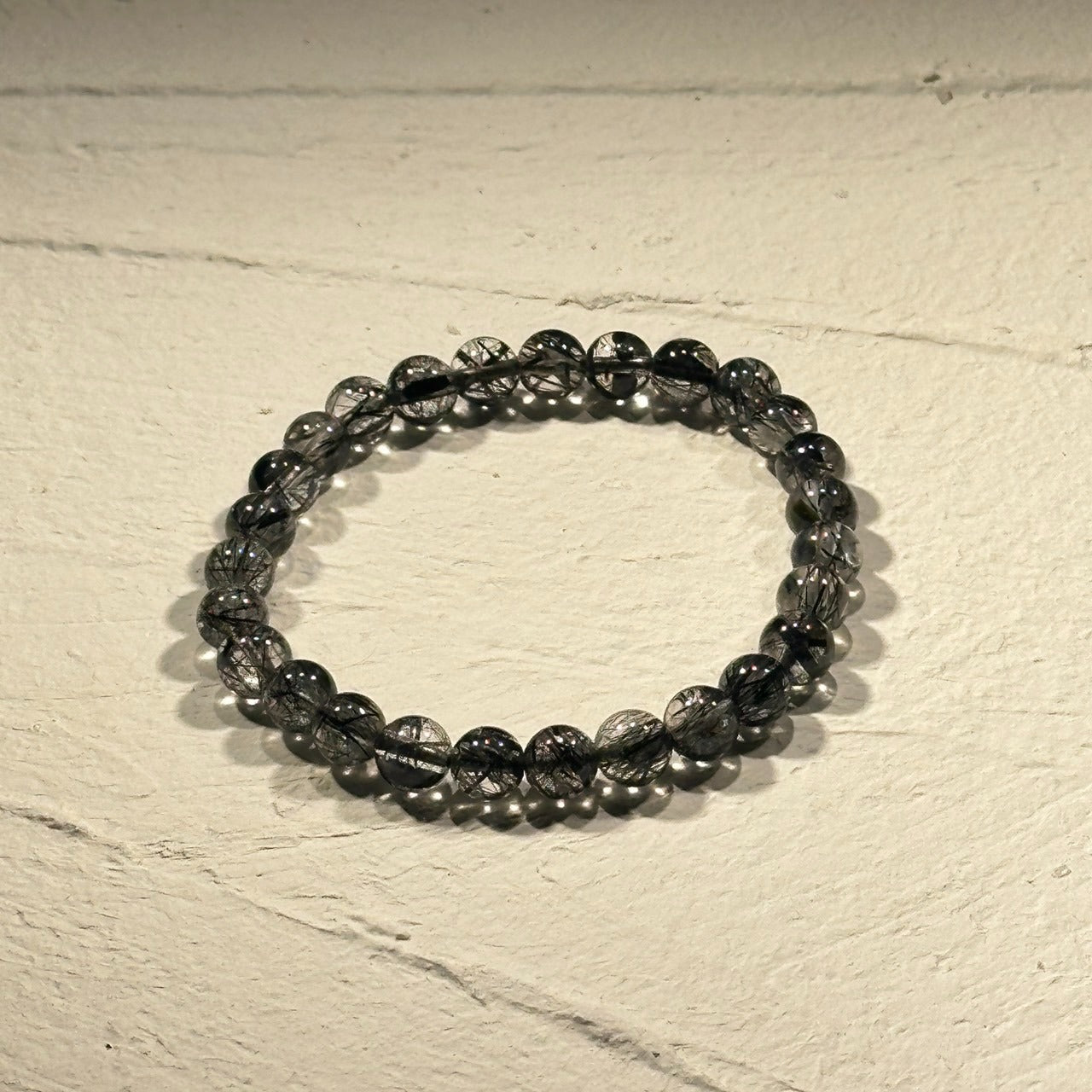 【高品質】【透明度特化】  ブラックルチルクォーツ ブレスレット 7mm