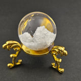 ブラックルチルインホワイトガーデンスフィア 約41mm 【会長秘蔵コレクション】＜0003＞