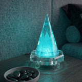 【単品売り】盛り塩＋水晶さざれ（LED台座付き）アクリル - KAMI