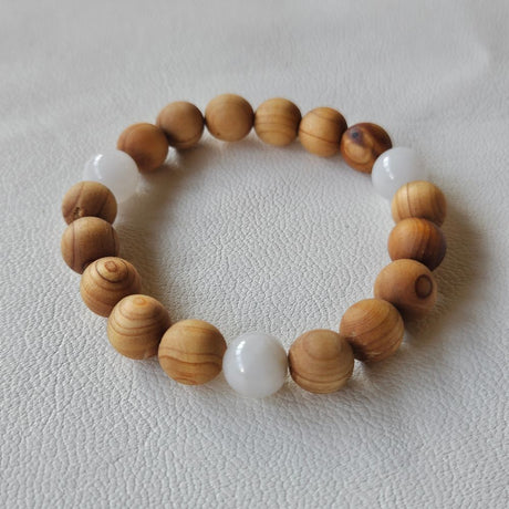 おいせ石&檜(ベージュ) ブレスレット