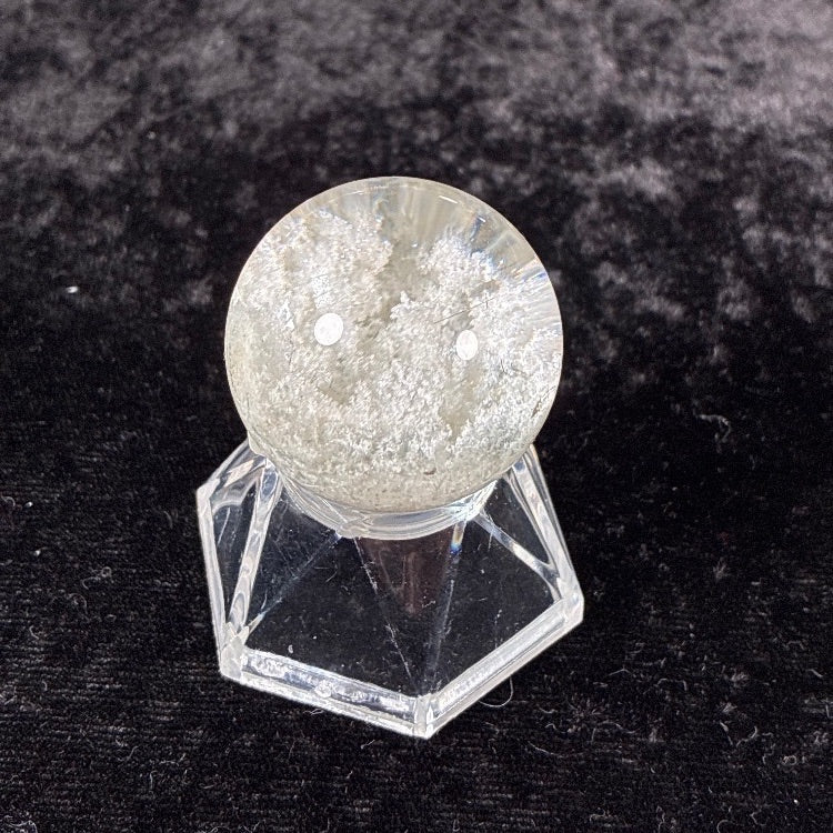 ブラックルチルインホワイトガーデンスフィア 約33mm 【会長秘蔵コレクション】＜0011＞