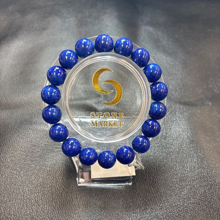 ラピスラズリブレスレット 内径約16cm ルース約11mm 【会長秘蔵コレクション】＜0068＞
