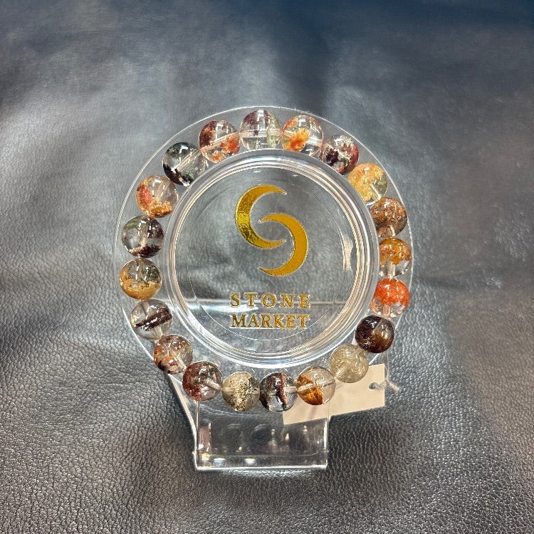 ガーデンクォーツブレスレット 内径約15.5cm ルース約10mm 【会長秘蔵コレクション】＜0093＞