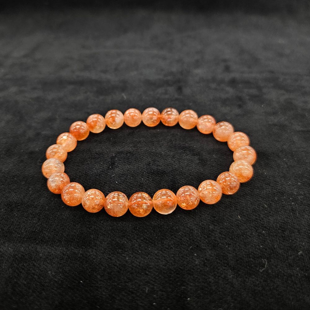 【お買い得】サンストーン ブレスレット 内径約16cm ルース約8mm