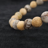 おいせ石×白檀 ブレスレット 内径約16.5cm ルース約8mm