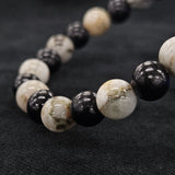 おいせ石×黒檀 ブレスレット 内径約16.5cm ルース約8mm
