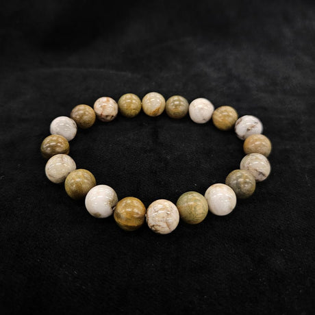 おいせ石×緑檀 ブレスレット 内径約16.5cm ルース約10mm