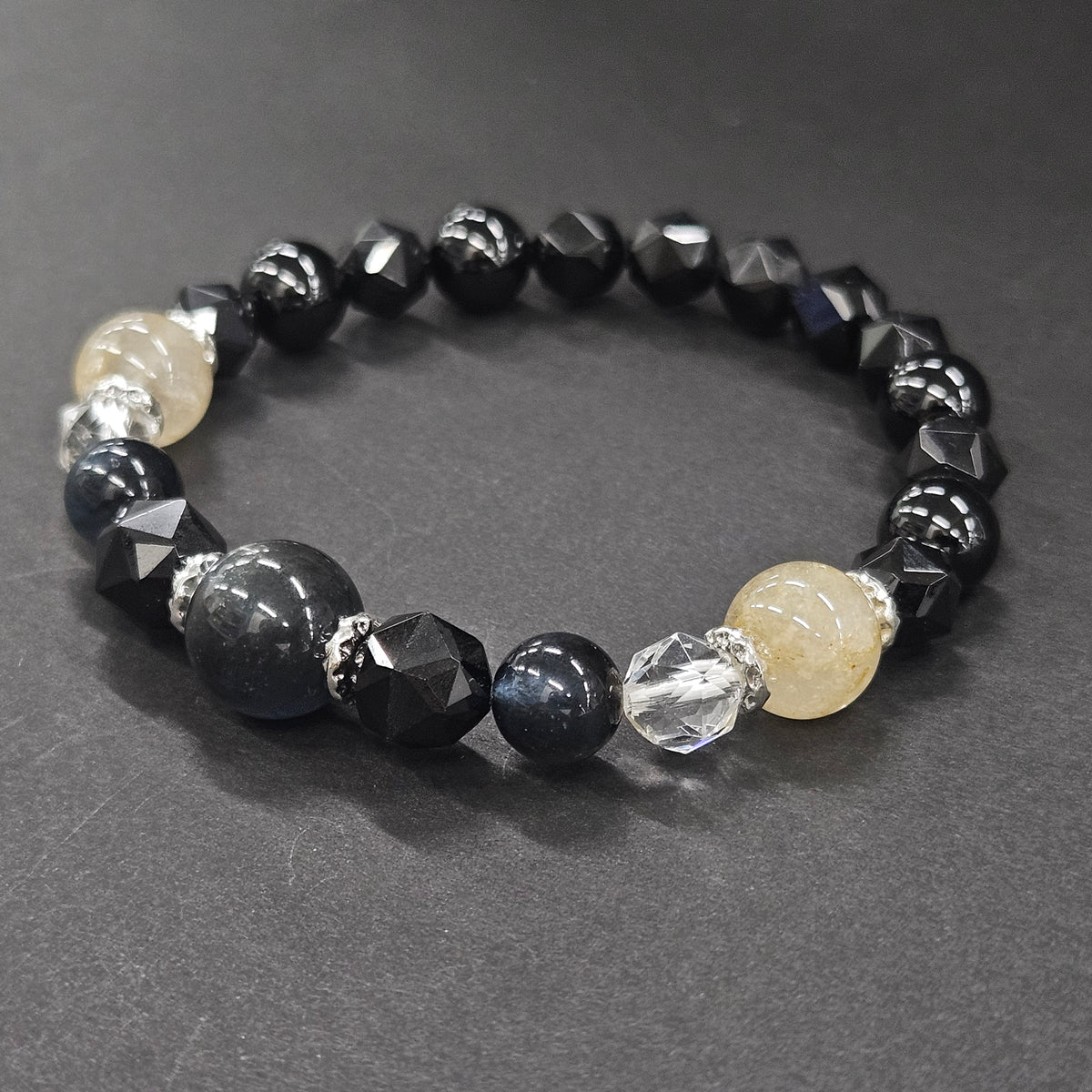 黒結び - ブラックスターアクアマリン × ルチルクォーツ - 3月