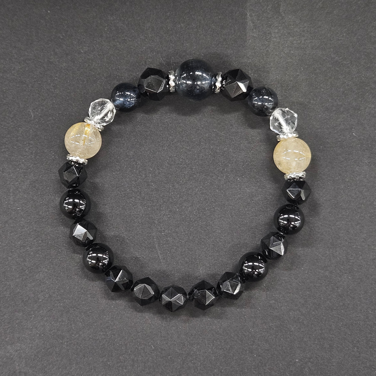 黒結び - ブラックスターアクアマリン × ルチルクォーツ - 3月