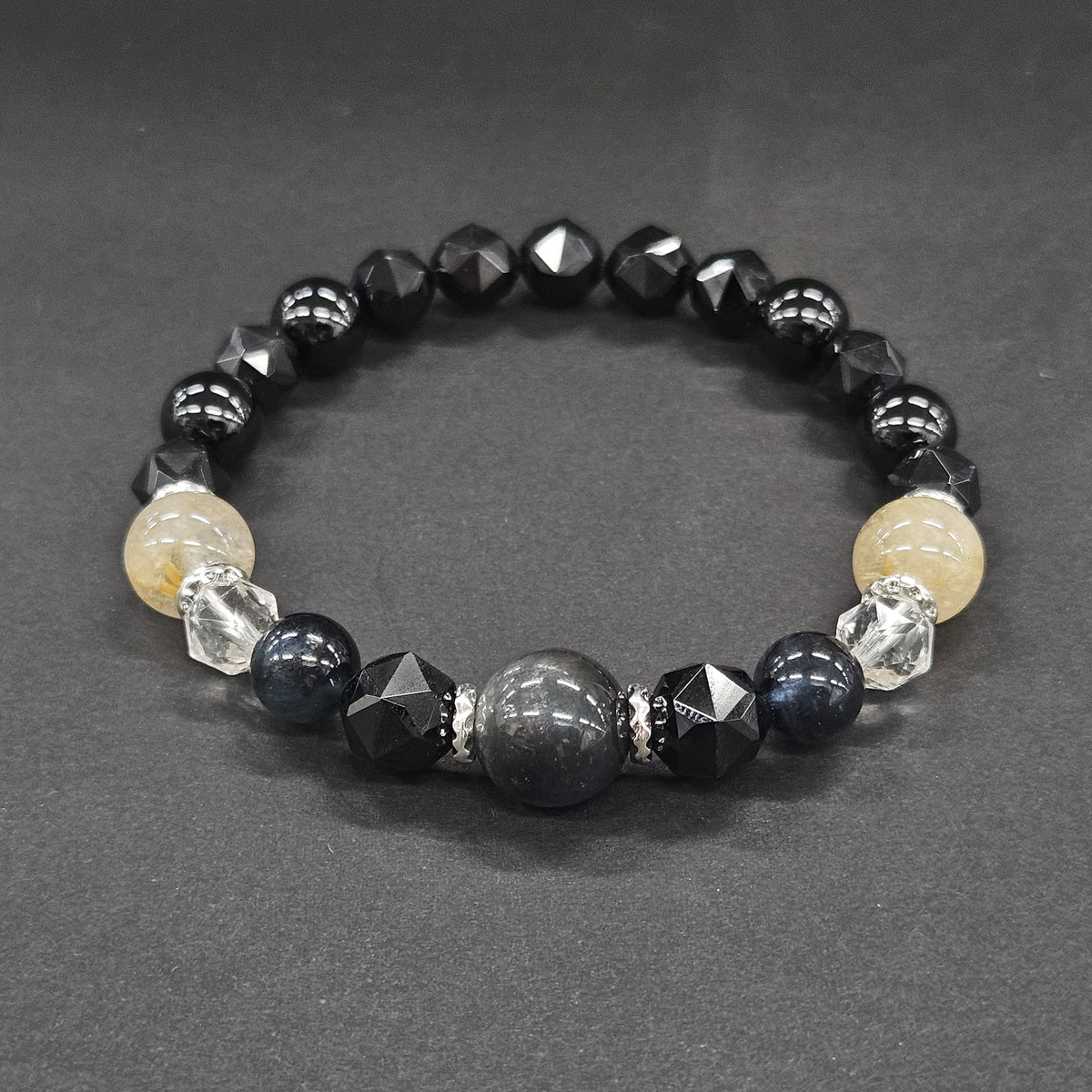 黒結び - ブラックスターアクアマリン × ルチルクォーツ - 3月