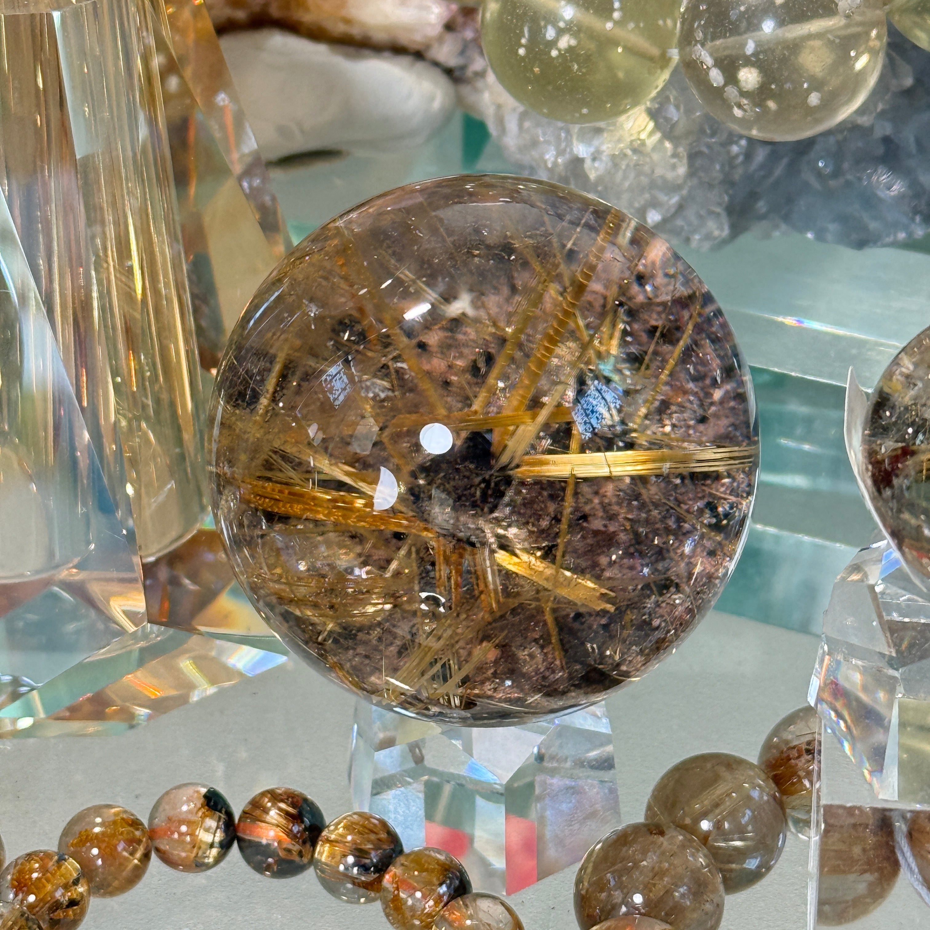 タイチン太陽放射ルチルスフィア 約50.8mm/178g 【1点限り】【中村会長