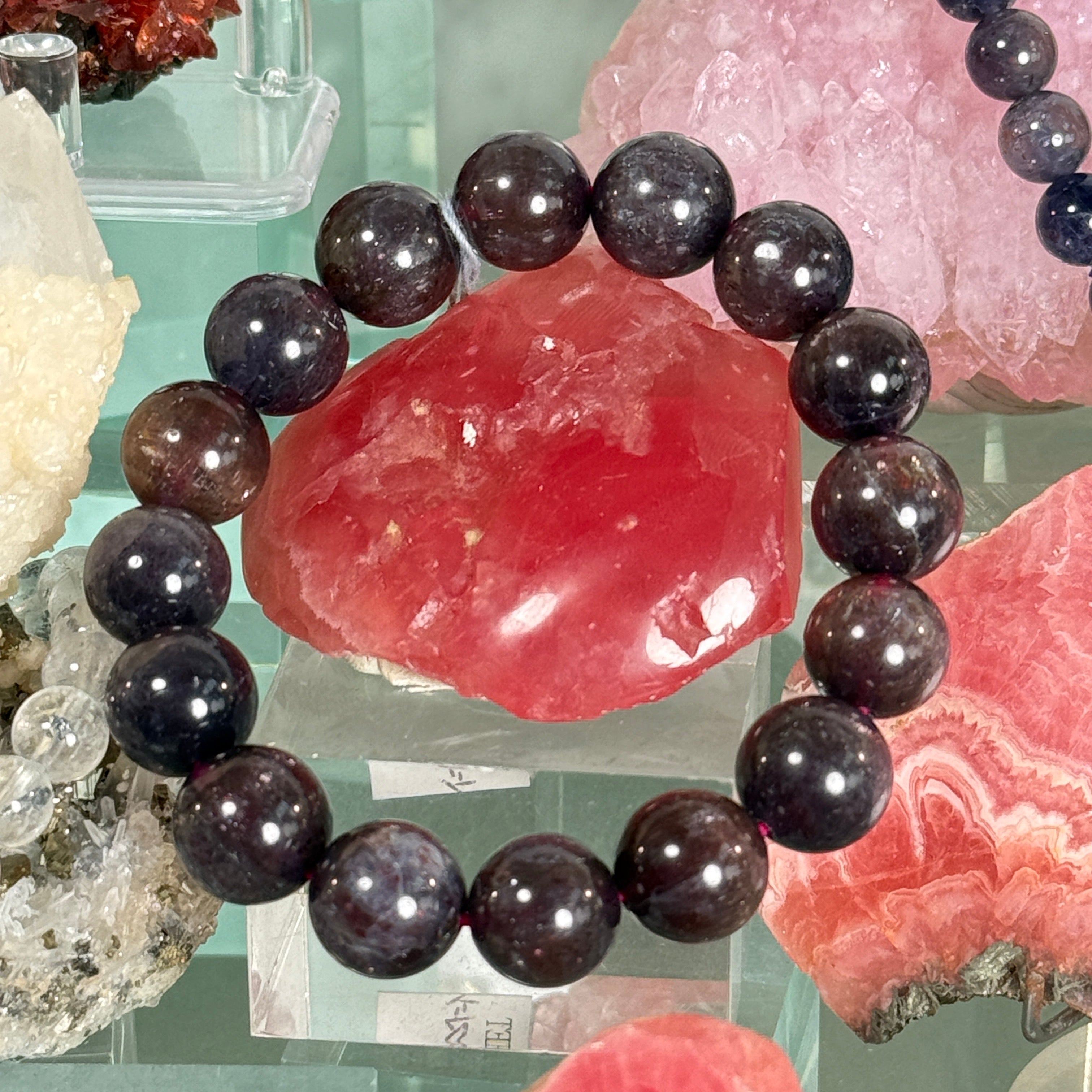 アイオライトサンストーンブレスレット 内径約16.5 ルース約12mm 【1点