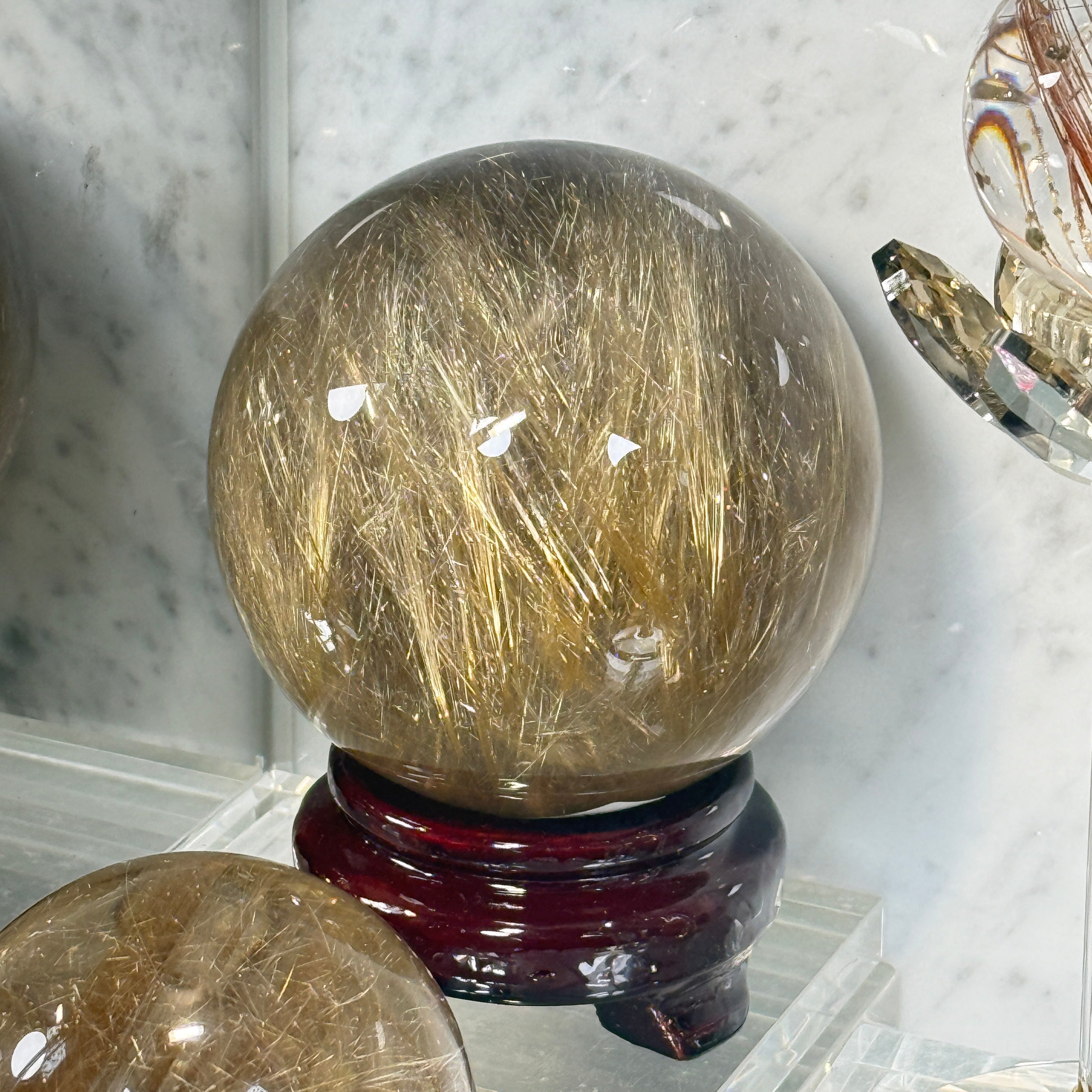 ルチルスフィア 約90mm 【1点限り】【中村会長ショーケース