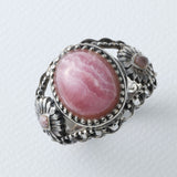 【話題のインカローズ！】エレガントレースデザインシルバー925リング：インカローズ